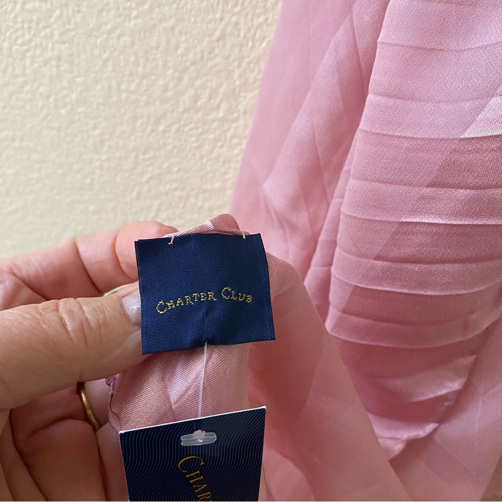 NWT CHARTER CLUB Long Corrugated Silk Scarf for Women - Picture 9 of 9